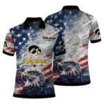 Iowa Hawkeyes Polo Shirt Customized Star Brushstrokes Black Blue Best Selling