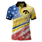 Iowa Hawkeyes Polo Shirt Customized Star Stripes Red Blue Best Selling