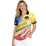 Iowa Hawkeyes Polo Shirt Customized Star Stripes Red Blue Best Selling