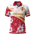 Iowa State Cyclones Polo Shirt Custom Floral Angles Red White Best Selling