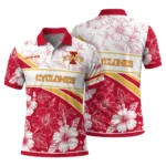 Iowa State Cyclones Polo Shirt Custom Floral Angles Red White Best Selling