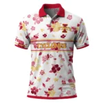 Iowa State Cyclones Polo Shirt Custom Floral Pinstripe Red White Best Selling