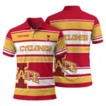 Iowa State Cyclones Polo Shirt Custom Horizontal Blocks Red Best Selling