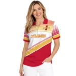 Iowa State Cyclones Polo Shirt Custom Slanted Stripes Red White Best Selling