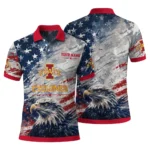 Iowa State Cyclones Polo Shirt Custom Star Brushstrokes Red Blue Best Selling