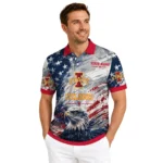 Iowa State Cyclones Polo Shirt Custom Star Brushstrokes Red Blue Best Selling