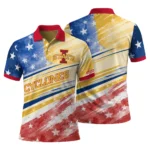 Iowa State Cyclones Polo Shirt Custom Star Stripes Red Blue Best Selling