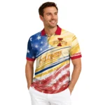 Iowa State Cyclones Polo Shirt Custom Star Stripes Red Blue Best Selling