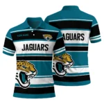 Jacksonville Jaguars Polo Shirt Custom Horizontal Blocks Teal Best Selling