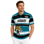 Jacksonville Jaguars Polo Shirt Custom Horizontal Blocks Teal Best Selling