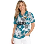 Jacksonville Jaguars Polo Shirt Customized Pixel Camo Teal Best Selling