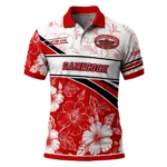 Jacksonville State Gamecocks Polo Shirt Custom Floral Angles Red White Best Selling