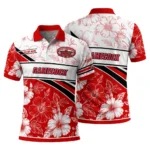 Jacksonville State Gamecocks Polo Shirt Custom Floral Angles Red White Best Selling
