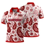 Jacksonville State Gamecocks Polo Shirt Custom Paisley Florals Red White Best Selling