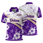 James Madison Dukes Polo Shirt Customized Floral Angles Purple White Best Selling