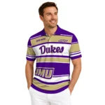 James Madison Dukes Polo Shirt Customized Horizontal Blocks Purple Best Selling