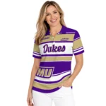 James Madison Dukes Polo Shirt Customized Horizontal Blocks Purple Best Selling
