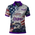 James Madison Dukes Polo Shirt Customized Star Brushstrokes Purple Blue Best Selling