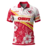Kansas City Chiefs Polo Shirt Custom Floral Angles Red White Best Selling