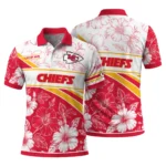 Kansas City Chiefs Polo Shirt Custom Floral Angles Red White Best Selling