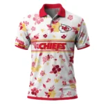 Kansas City Chiefs Polo Shirt Custom Floral Pinstripe Red White Best Selling