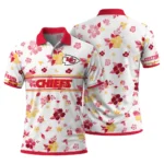 Kansas City Chiefs Polo Shirt Custom Floral Pinstripe Red White Best Selling