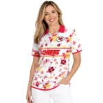 Kansas City Chiefs Polo Shirt Custom Floral Pinstripe Red White Best Selling