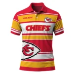 Kansas City Chiefs Polo Shirt Customized Horizontal Blocks Red Best Selling