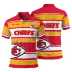 Kansas City Chiefs Polo Shirt Customized Horizontal Blocks Red Best Selling