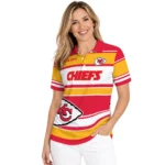 Kansas City Chiefs Polo Shirt Customized Horizontal Blocks Red Best Selling