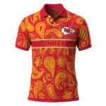 Kansas City Chiefs Polo Shirt Personalized Paisley Band Red Best Selling