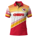 Kansas City Chiefs Polo Shirt Personalized Slanted Stripes Red White Best Selling