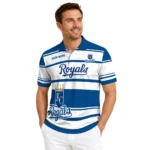 Kansas City Royals Polo Shirt Customized Horizontal Blocks Royal Blue Best Selling