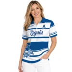 Kansas City Royals Polo Shirt Customized Horizontal Blocks Royal Blue Best Selling