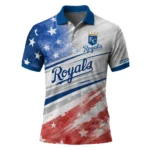 Kansas City Royals Polo Shirt Customized Star Stripes Red Blue Best Selling