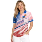 Kansas Jayhawks Polo Shirt Personalized Star Stripes Red Blue Best Selling