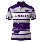 Kansas State Wildcats Polo Shirt Customized Horizontal Blocks Purple Best Selling