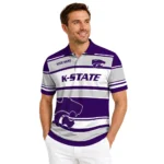 Kansas State Wildcats Polo Shirt Customized Horizontal Blocks Purple Best Selling