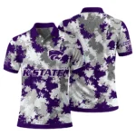 Kansas State Wildcats Polo Shirt Customized Pixel Camo Purple Best Selling