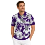 Kansas State Wildcats Polo Shirt Customized Pixel Camo Purple Best Selling