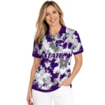 Kansas State Wildcats Polo Shirt Customized Pixel Camo Purple Best Selling