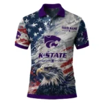 Kansas State Wildcats Polo Shirt Customized Star Brushstrokes Purple Blue Best Selling