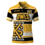 Kennesaw State Owls Polo Shirt Customized Horizontal Blocks Gold Best Selling