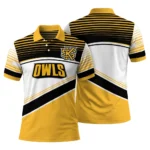 Kennesaw State Owls Polo Shirt Customized Slanted Stripes Gold White Best Selling