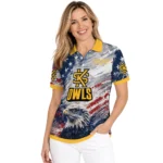 Kennesaw State Owls Polo Shirt Customized Star Brushstrokes Gold Blue Best Selling
