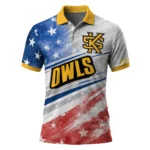 Kennesaw State Owls Polo Shirt Customized Star Stripes Red Blue Best Selling