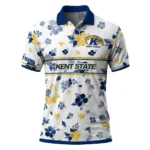Kent State Golden Flashes Polo Shirt Custom Floral Pinstripe Navy Blue White Best Selling
