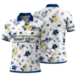Kent State Golden Flashes Polo Shirt Custom Floral Pinstripe Navy Blue White Best Selling