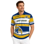 Kent State Golden Flashes Polo Shirt Custom Horizontal Blocks Navy Blue Best Selling