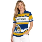Kent State Golden Flashes Polo Shirt Custom Horizontal Blocks Navy Blue Best Selling